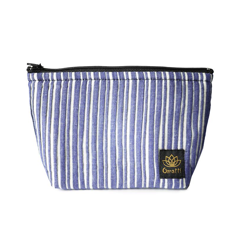 [CM0116] Blue Stipe Zen Cosmetic Bag