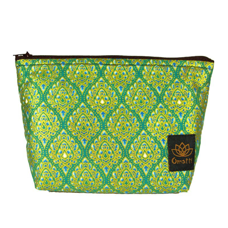 [CM0017] Green Lotus Cosmetic Bag