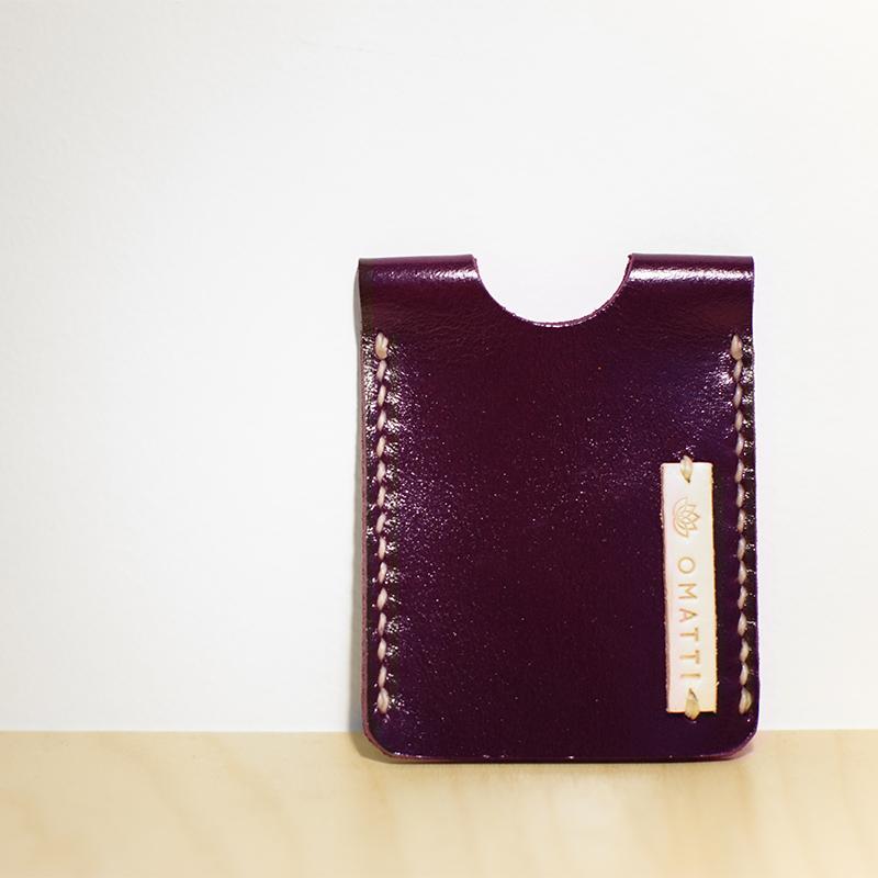 [LC0012] Purple Leather Card Holder
