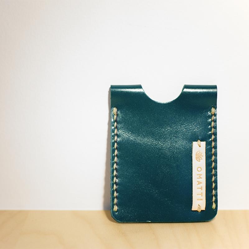 [LC0009] Blue Leather Card Holder